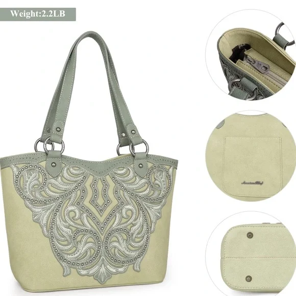 American Bling Shoulder Bags for Women Top-Handle Purse and Handbag 2 PC… - Picture 5 of 6